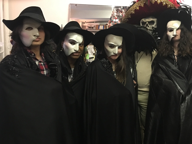 Students dressed in costumes from The Phantom of the Opera