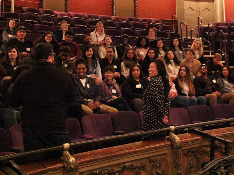 Students participating in the High School Broadway Shadowing Program