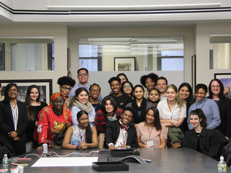 Students participating in the High School Broadway Shadowing Program