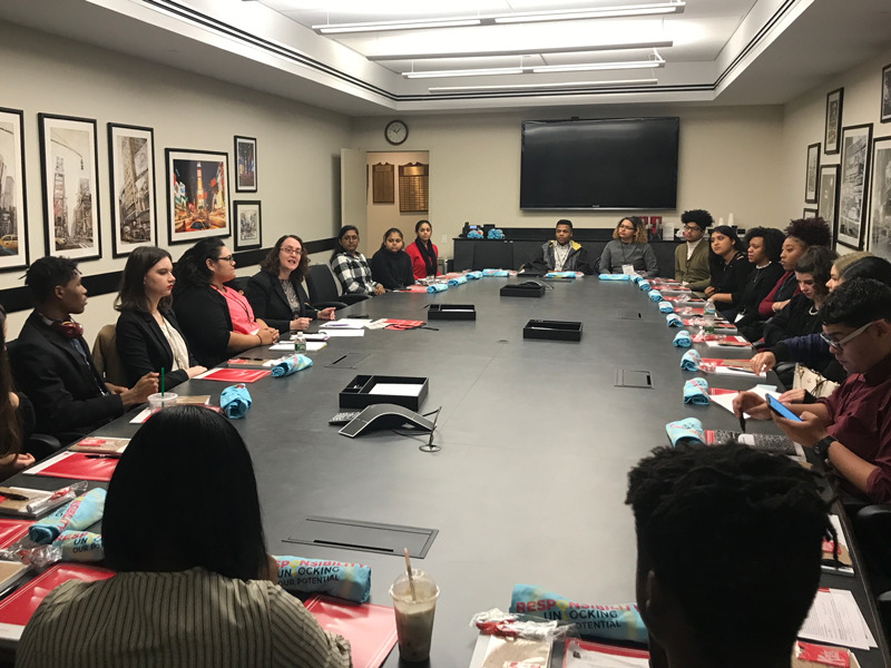 Students participating in the High School Broadway Shadowing Program
